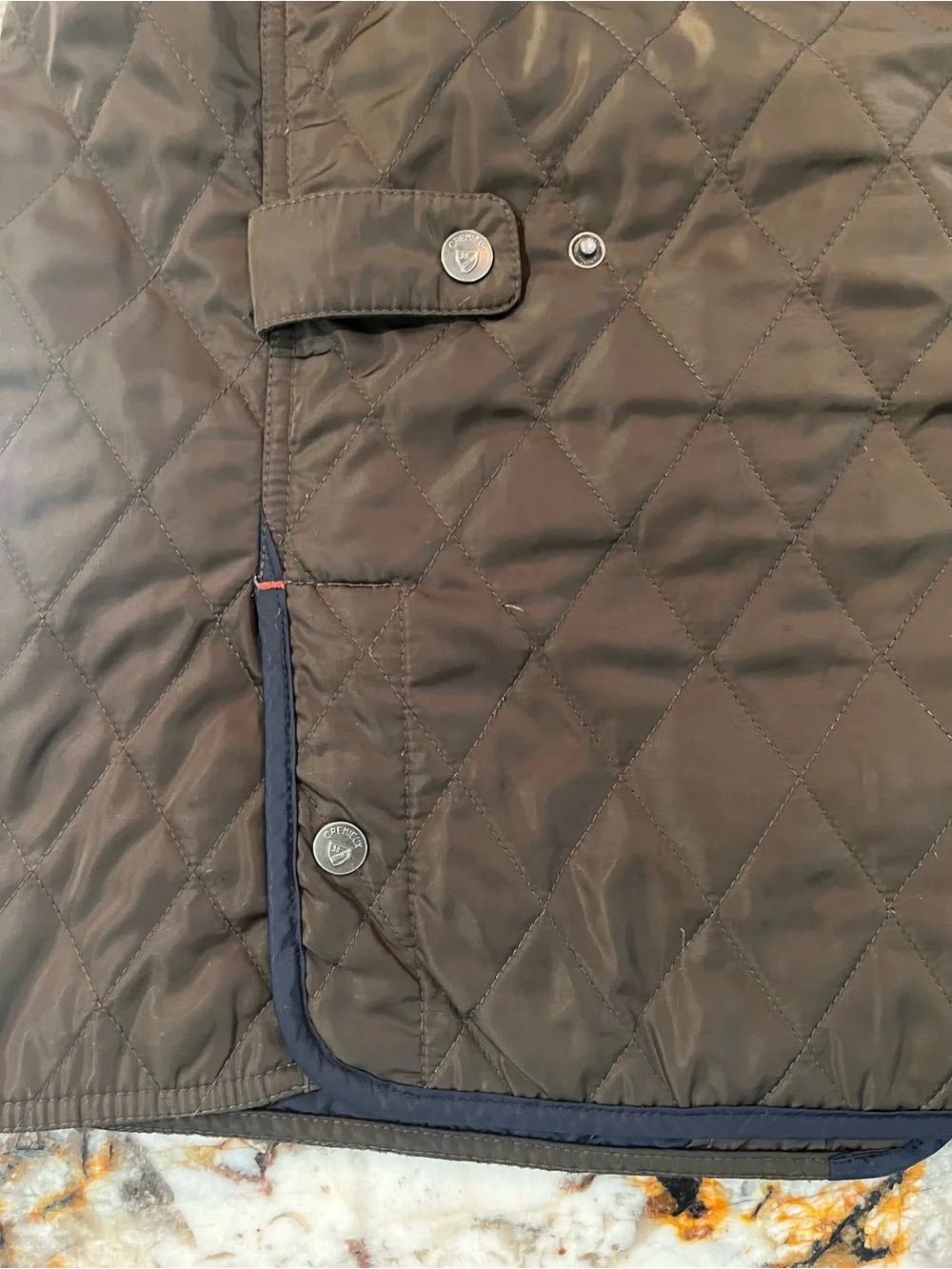 Men's Daniel Cremeux Quilted Brown with Black Trim Jacket Vest size XXL